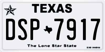 TX license plate DSP7917