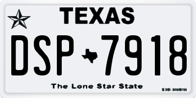TX license plate DSP7918