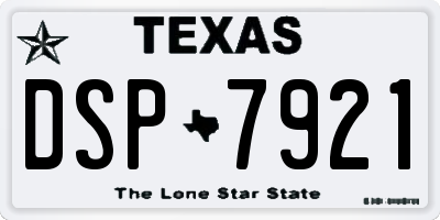 TX license plate DSP7921
