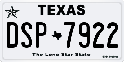 TX license plate DSP7922