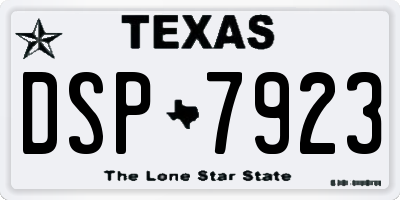 TX license plate DSP7923