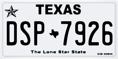 TX license plate DSP7926
