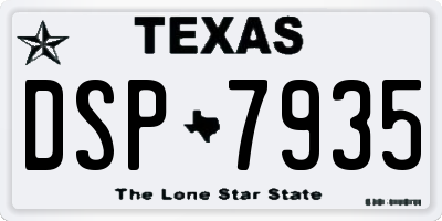 TX license plate DSP7935