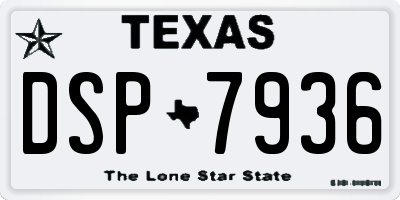 TX license plate DSP7936