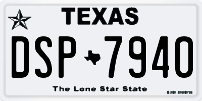 TX license plate DSP7940