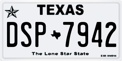 TX license plate DSP7942