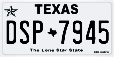 TX license plate DSP7945