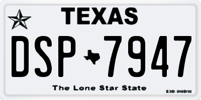 TX license plate DSP7947