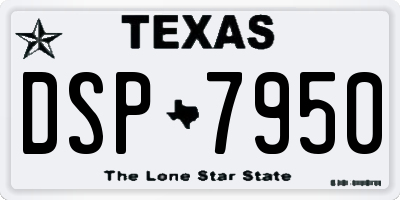 TX license plate DSP7950
