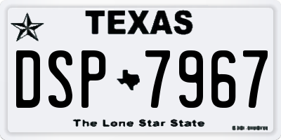 TX license plate DSP7967
