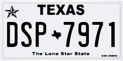 TX license plate DSP7971