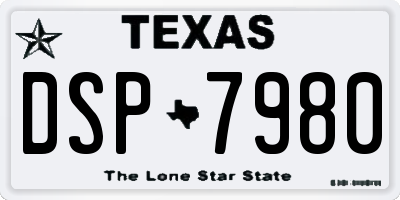 TX license plate DSP7980