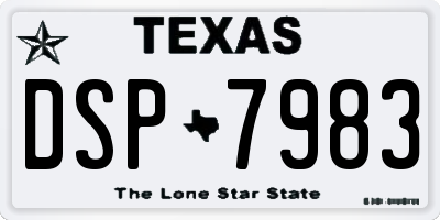 TX license plate DSP7983