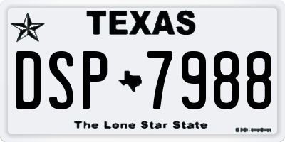 TX license plate DSP7988