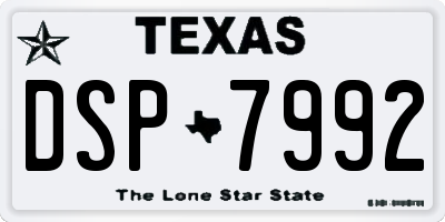 TX license plate DSP7992