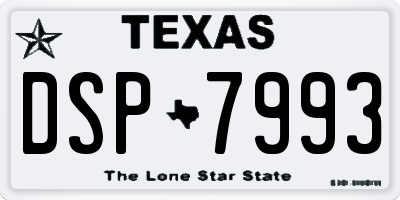 TX license plate DSP7993