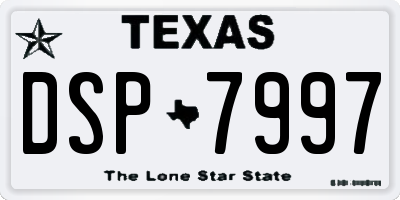 TX license plate DSP7997