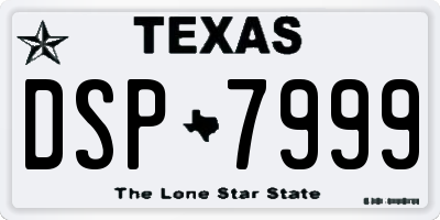 TX license plate DSP7999