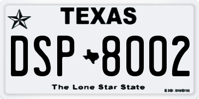 TX license plate DSP8002