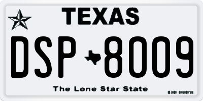 TX license plate DSP8009