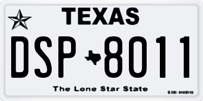 TX license plate DSP8011