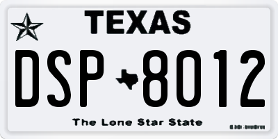 TX license plate DSP8012