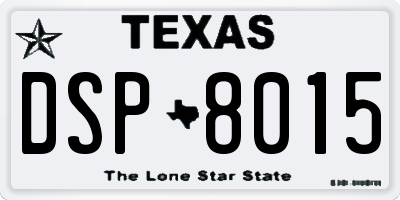 TX license plate DSP8015