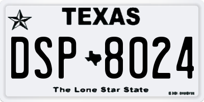 TX license plate DSP8024