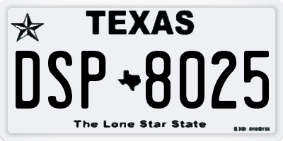 TX license plate DSP8025