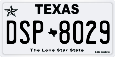 TX license plate DSP8029