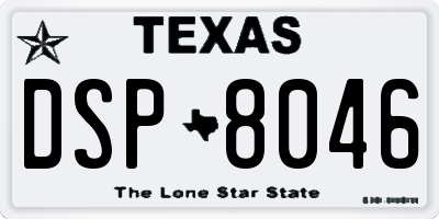 TX license plate DSP8046