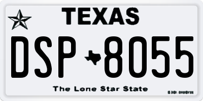 TX license plate DSP8055
