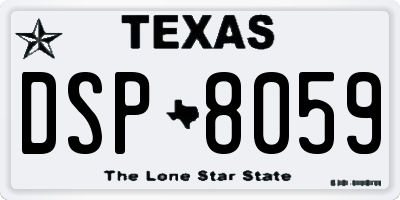 TX license plate DSP8059