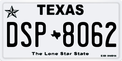 TX license plate DSP8062