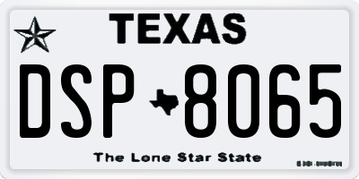 TX license plate DSP8065