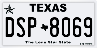 TX license plate DSP8069