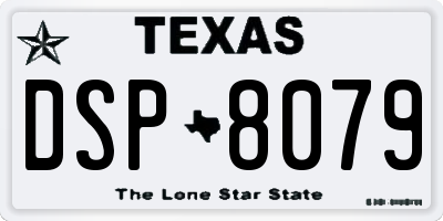 TX license plate DSP8079