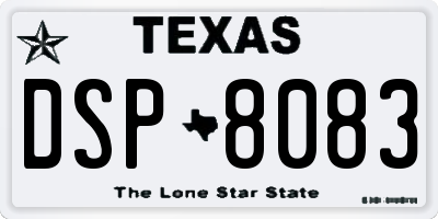 TX license plate DSP8083
