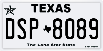 TX license plate DSP8089