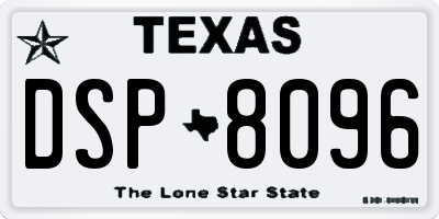 TX license plate DSP8096