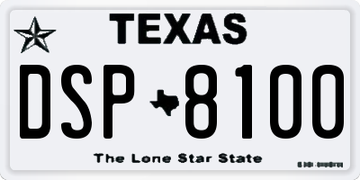 TX license plate DSP8100