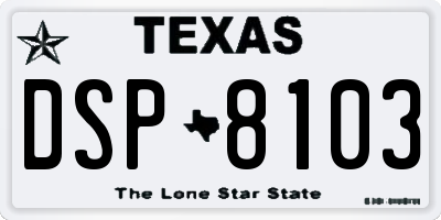 TX license plate DSP8103