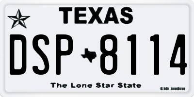 TX license plate DSP8114