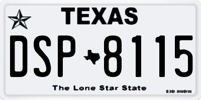 TX license plate DSP8115