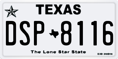 TX license plate DSP8116
