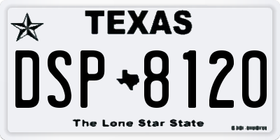 TX license plate DSP8120