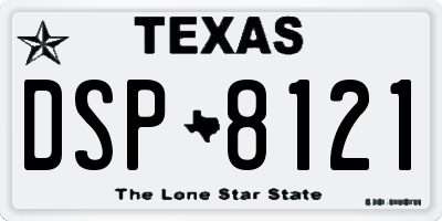 TX license plate DSP8121