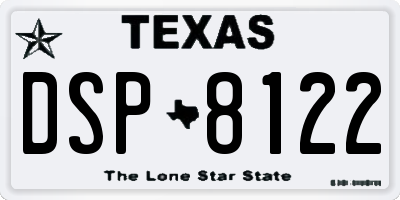 TX license plate DSP8122