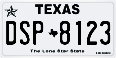 TX license plate DSP8123