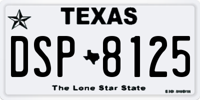 TX license plate DSP8125